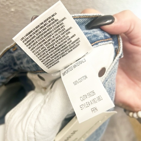 Agolde Fen High Rise Relaxed Taper 100% Cotton Button Fly Jeans - Picture 12 of 12